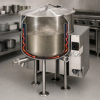 Thumbnail image #3 for Cleveland Range KGL100 100-Gallon Gas-Fired Stationary 2/3 Steam-Jacketed Kettle, 316 Stainless Steel Interior, 190,000 BTU