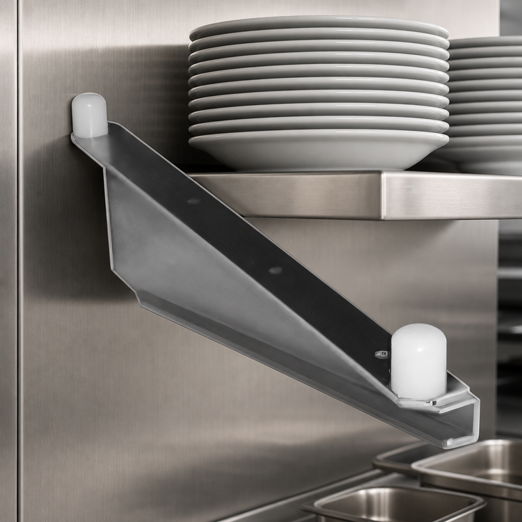 Product image #3 for Heavy Duty Left Single-Knob Shelf C Bracket for Cantilevered Shelving, 21 Inch, Stainless Steel