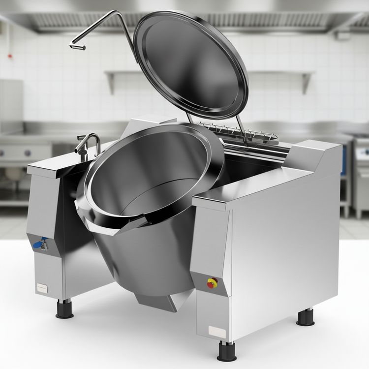 Product image #2 for Cucimix UCBTE034CV1 34 Gallon Electric Tilting Skillet Braising Pan with Automatic Mixer