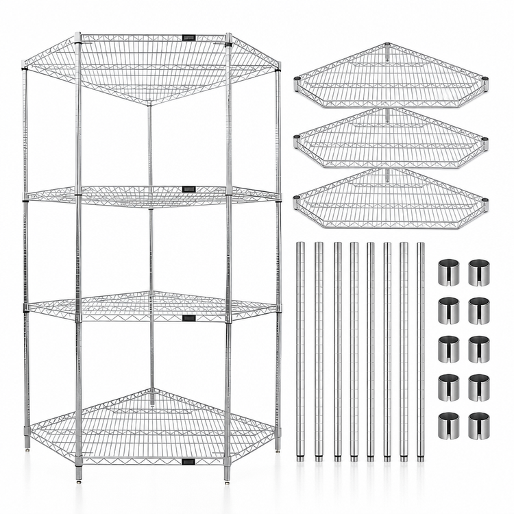 Product image #3 for Quantum 36 Inch x 18 Inch Chrome Plated Wire Shelving Starter Kit