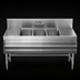 Thumbnail image #3 for Eagle Spec-Bar Three-Compartment Underbar Sink Unit with Left and Right Drainboards, 84 Inches Wide x 24 Inches Deep