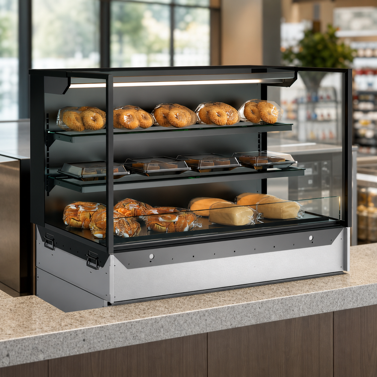 Product image #3 for Reveal Self-Service Non-Refrigerated Slide-In Counter Display Case with 2 Glass Shelves