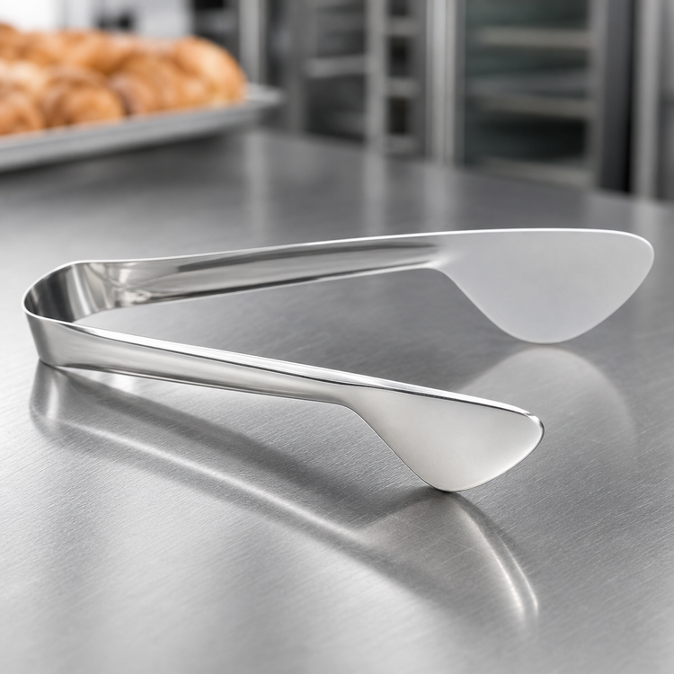 Product image #3 for Carlisle 8-Inch Pastry Tongs, One-Piece 18/8 Stainless Steel, Mirror Polished Finish