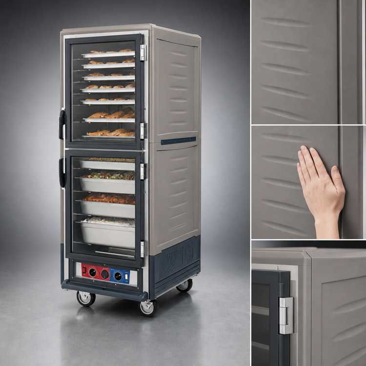 Product image #3 for Metro C5 3 Series Full-Height Heated Holding Cabinet with Dutch Clear Doors, Gray Insulation Armour