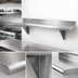 Thumbnail image #3 for Advance Tabco 96-Inch Wall-Mounted 304 Stainless Steel Shelf, 15-Inch Deep, 16 Gauge, Satin Finish