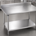 Thumbnail image #3 for Advance Tabco 84-Inch 430 Stainless Steel Work Table with 5-Inch Backsplash and Adjustable Undershelf
