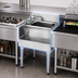 Thumbnail image #3 for Eagle Group 1800 Series 18-Inch Underbar Modular Blender Dump Sink Station with Faucet, Basket Drain, and Duplex Receptacle