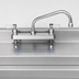 Thumbnail image #3 for Fisher Stainless Steel Deck-Mount Manual Faucet with 12-Inch Swing Spout, 8-Inch Centers