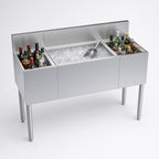 Thumbnail image #3 for Krowne Royal Series KR19-M48C-10 48-Inch Stainless Steel Underbar Combination Ice Bin with 10-Circuit Cold Plate and 12-Bottle Storage