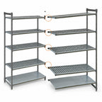 Thumbnail image #3 for Cambro Camshelving® Basics Plus CBA245484VS5580 54"W x 24"D x 84"H 5-Shelf Vented/Solid Add-On Polymer Shelving Unit