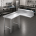 Thumbnail image #3 for Advance Tabco 71-Inch L-Shaped Island-Clean Dishtable, Left-Hand, 16-Gauge 304 Stainless Steel