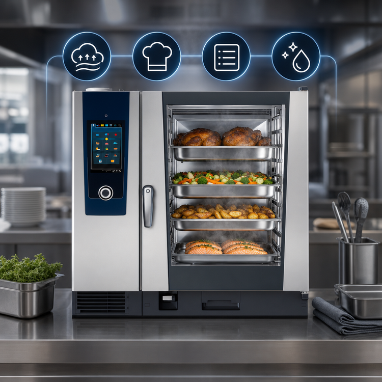 Product image #3 for RATIONAL iCombi Pro 10-Full Size Countertop Natural Gas Combi Oven, 208/240V 1-Phase