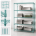 Thumbnail image #3 for EagleGard 4-Tier Stationary Starter Wire Shelving Unit, 60 x 24 x 74 Inches, Hybrid Epoxy Finish