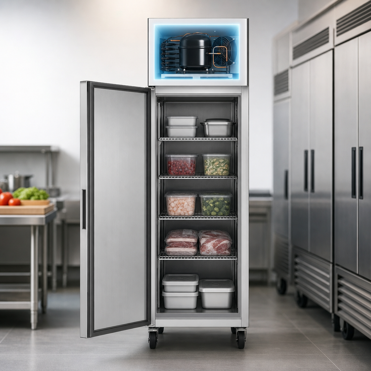 Product image #4 for Atosa 13 Cu. Ft. One-Section Top-Mount Self-Contained Reach-In Freezer, Solid Door
