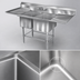 Thumbnail image #3 for Eagle Spec-Master FN Series Two-Compartment Stainless Steel Sink with Left and Right Drainboards, 92 Inch Wide