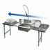 Thumbnail image #3 for BK Resources 60 Inch Straight Soiled Dish Table with Right-to-Left Operation, Pre-Rinse Sink, and Galvanized Legs
