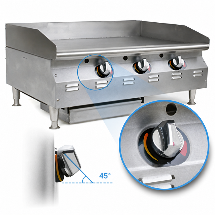 Product image #3 for RedHots Chef's Line Extra-Deep 24-Inch Countertop LP Gas Griddle with Thermostatic Controls