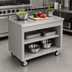 Thumbnail image #3 for Duke Thurmaduke 46-Inch Mobile Solid Top Utility Counter with Stainless Steel Top and Casters
