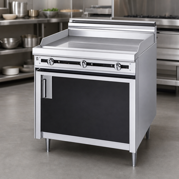 Product image #3 for Titan JTRH-36G 36-Inch Heavy Duty Gas Griddle Range with Cabinet Base and Manual Controls