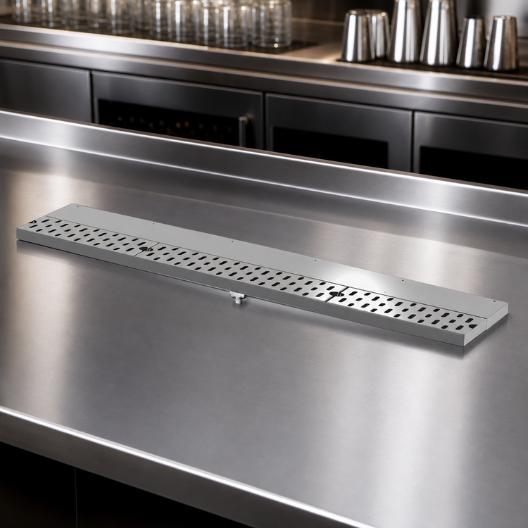 Product image #3 for Perlick Top Shelf 36-Inch Stainless Steel Drink Rail Drainer