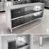 Thumbnail image #3 for John Boos Open Front Stainless Steel Dish Storage Cabinet with Fixed Mid-Shelf, 144 x 15 x 35 Inches