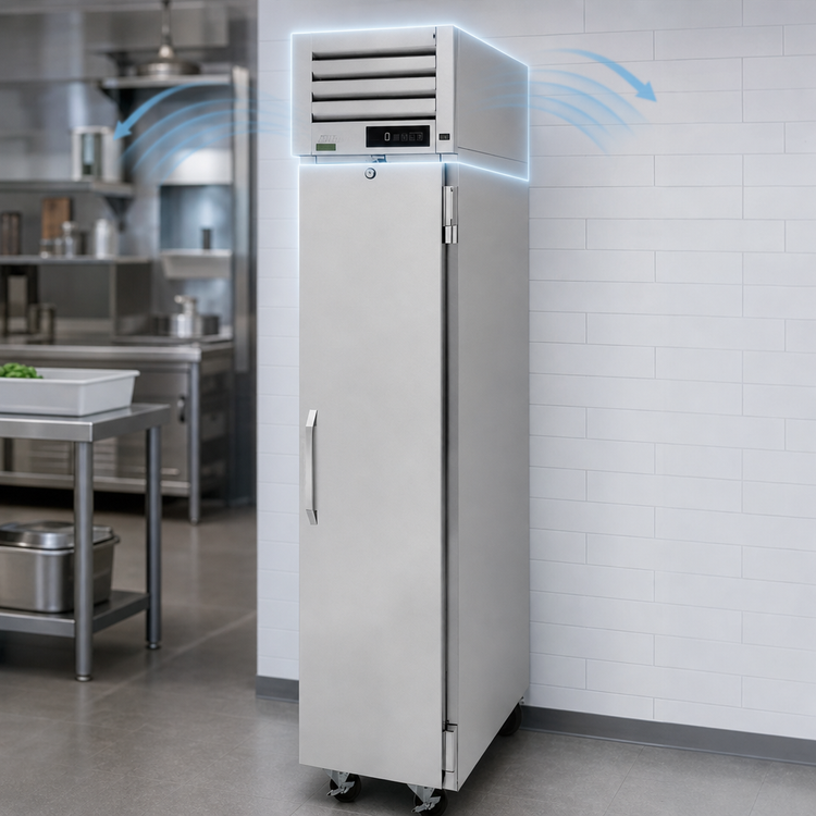 Product image #4 for Turbo Air PRO Series One-Section Reach-In Freezer, 12.67 Cu. Ft., Top-Mount Self-Contained Refrigeration, Solid Door, Stainless Steel