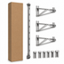 Thumbnail image #3 for Stainless Steel Adjustable Post Wire Wall Mount Mid Unit for 18-Inch Shelves, 54-Inch Post
