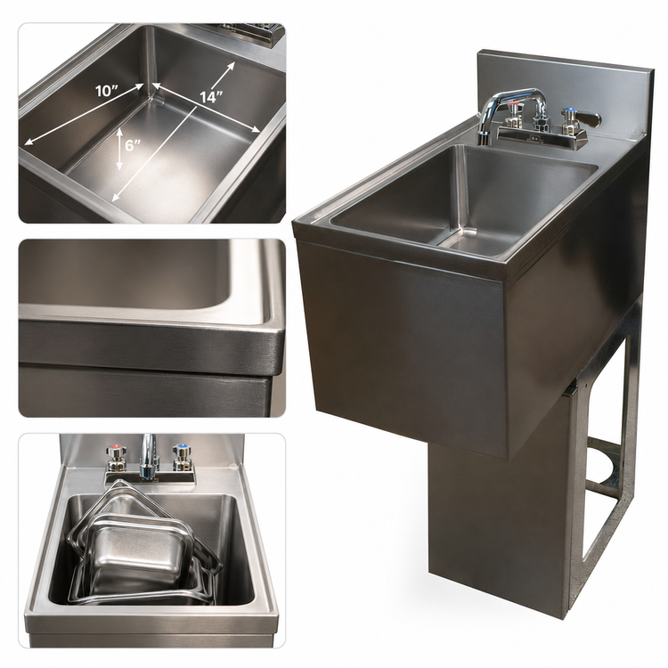 Product image #3 for BK Resources 12 Inch Wide Underbar Dump Sink with 10 x 14 x 6 Bowl and Pedestal Base