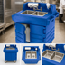 Thumbnail image #4 for Cambro CamKiosk Mobile Hand Sink Cart with 2-Compartment Sink, 110V, Navy Blue