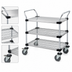 Thumbnail image #3 for Quantum 42 In. x 24 In. 3-Shelf 304 Stainless Steel Utility Cart with U-Handles