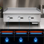 Thumbnail image #3 for Koolmore KM-GG3-36M 36-Inch 3-Burner Natural Gas Commercial Griddle, 90,000 BTU, Manual Controls, Stainless Steel