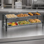 Thumbnail image #3 for Eagle Group QuadTruss FCM1454VG 2-Tier Front Case Cantilever Wire Shelving Unit, 54W x 14D x 14H, Green Epoxy Steel