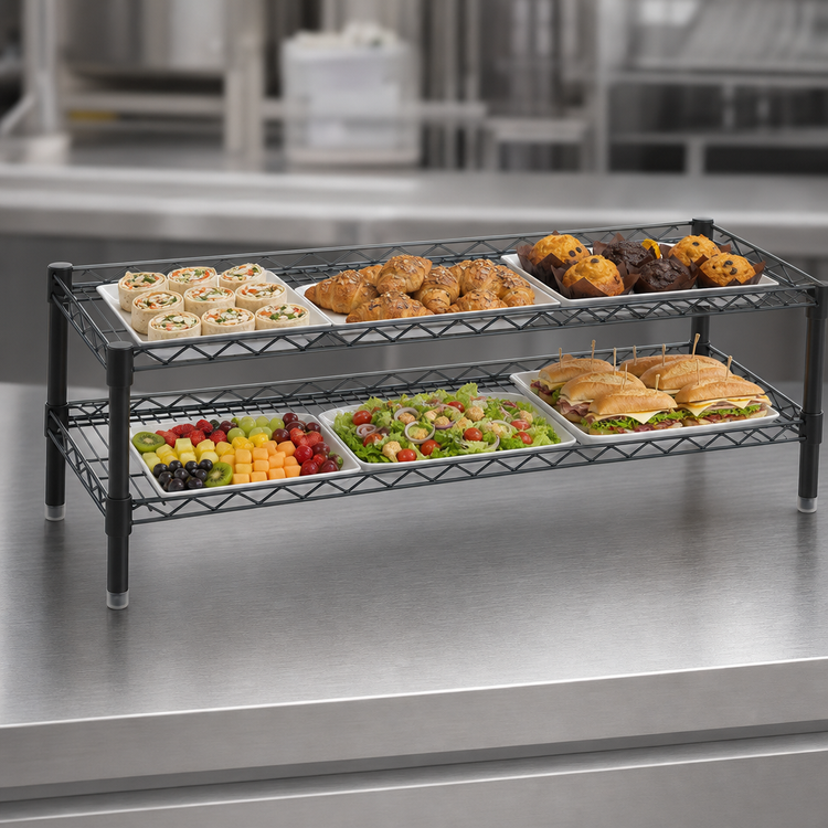 Product image #3 for Eagle Group QuadTruss 2-Tier Front Case Merchandise Cantilever Wire Shelving Unit