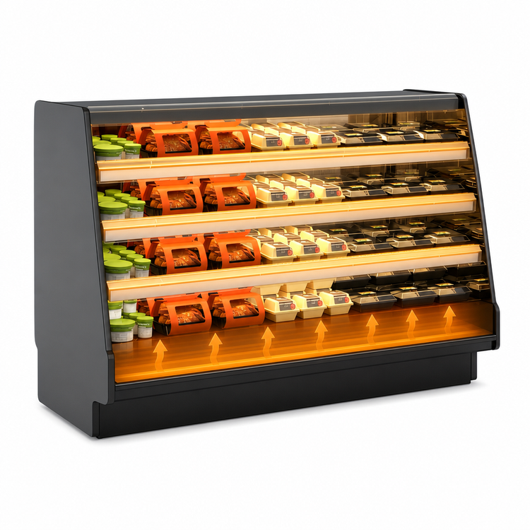 Product image #3 for Structural Concepts Fusion Heated Self-Service Hot Food Display Case, 99-3/4 Inch Wide, 3 Heated Shelves