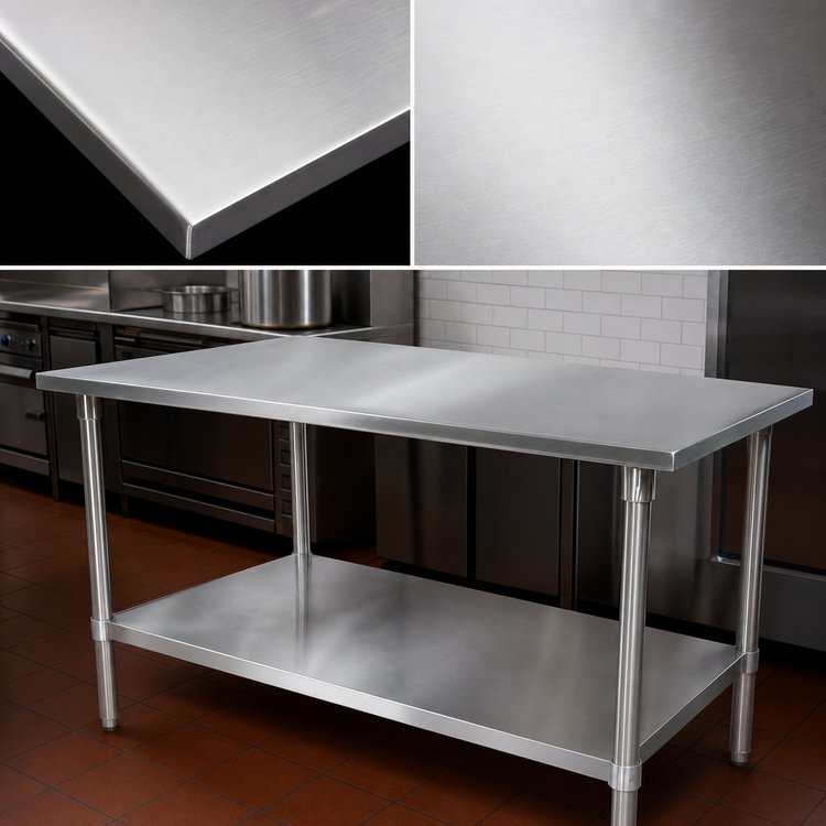 Product image #3 for John Boos 48-Inch x 48-Inch 14-Gauge 300 Series Stainless Steel Top Work Table