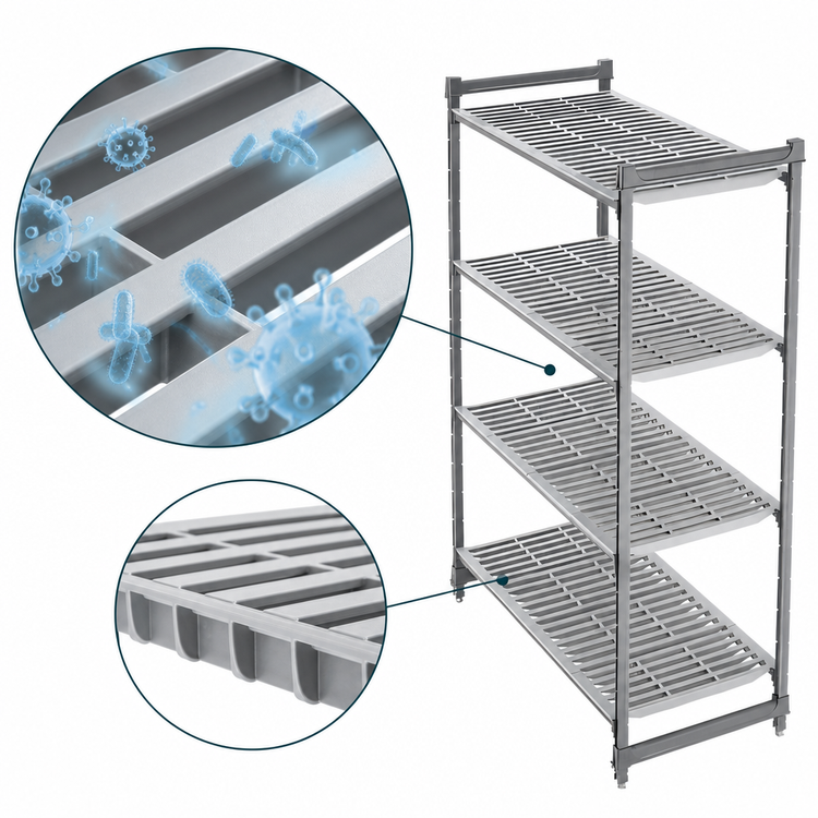 Product image #3 for Cambro Camshelving Basics Plus 4-Tier Vented Stationary Starter Unit, 18 x 30 x 64 Inches