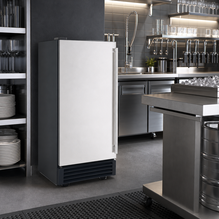 Product image #3 for Maxx Ice Indoor Air-Cooled Self-Contained Full-Size/Dice Cube Ice Machine with 25 lb Built-In Bin, 65 lb/Day