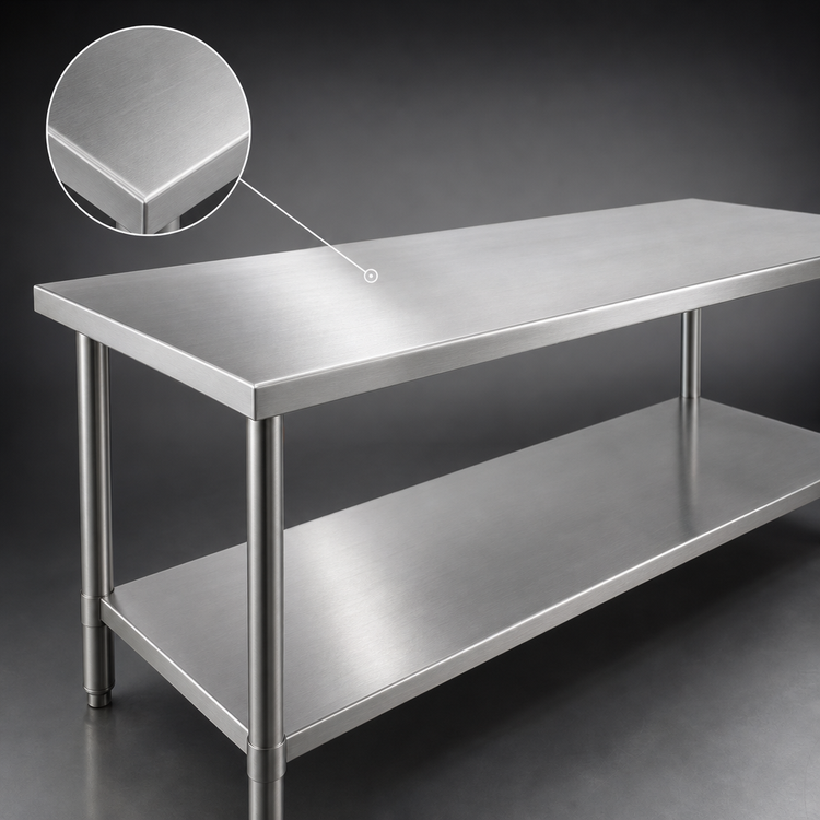 Product image #3 for Spec-Master Marine Series Stainless Steel Work Table with Adjustable Undershelf, 108 Inch x 30 Inch