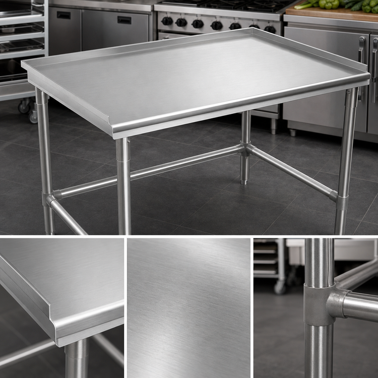 Product image #3 for John Boos 48" W x 30" D Stainless Steel Equipment Stand with 16-Gauge Type 300 Top