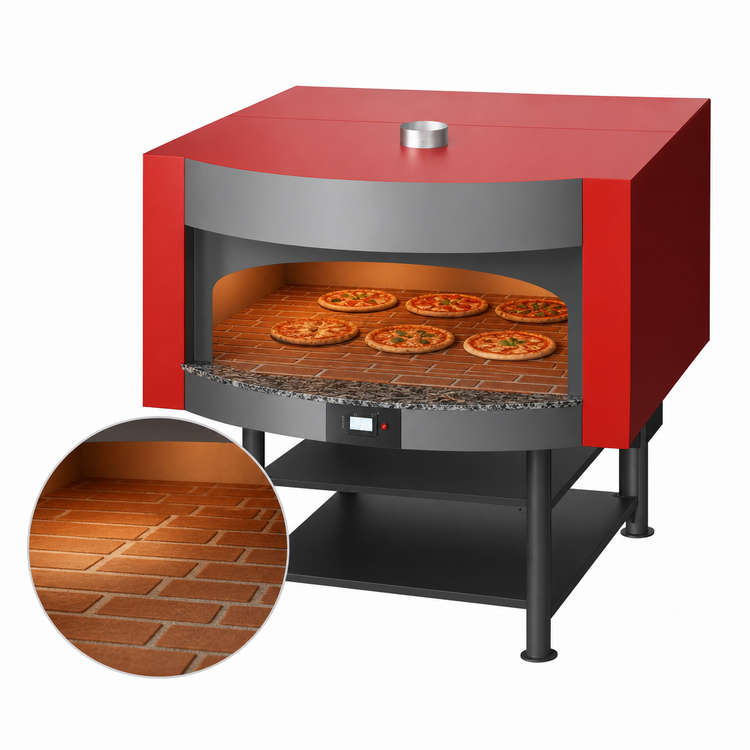 Product image #3 for Marra Forni Square Gas-Fired Brick Deck Pizza Oven with Stand, 71 x 59 Inches