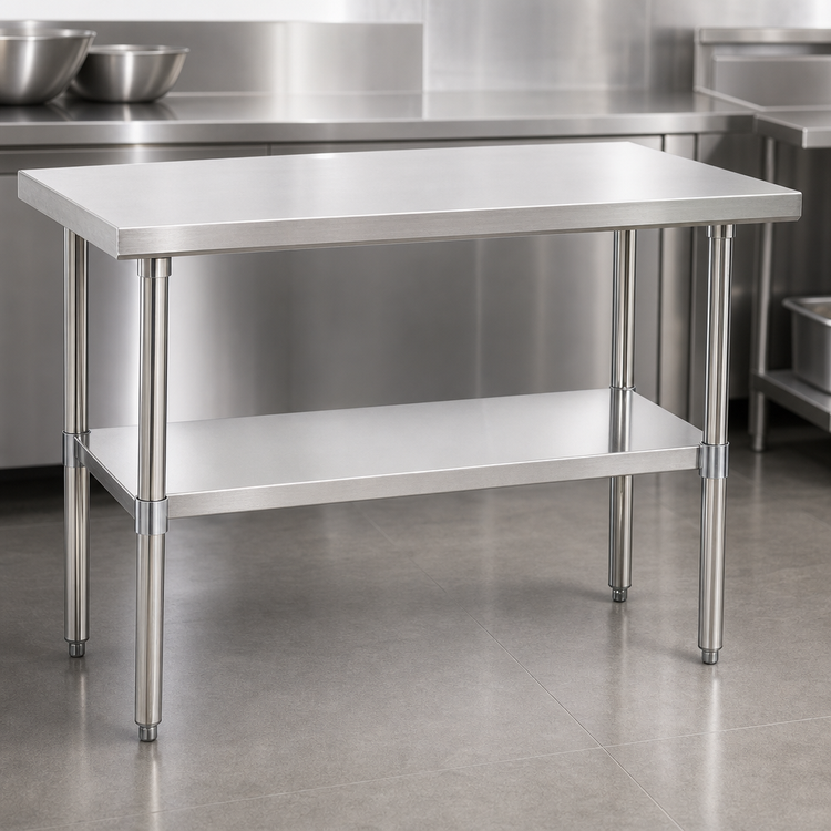 Product image #3 for Quantum SST-2460U 60-Inch x 24-Inch 304 Stainless Steel Work Table with Adjustable Undershelf