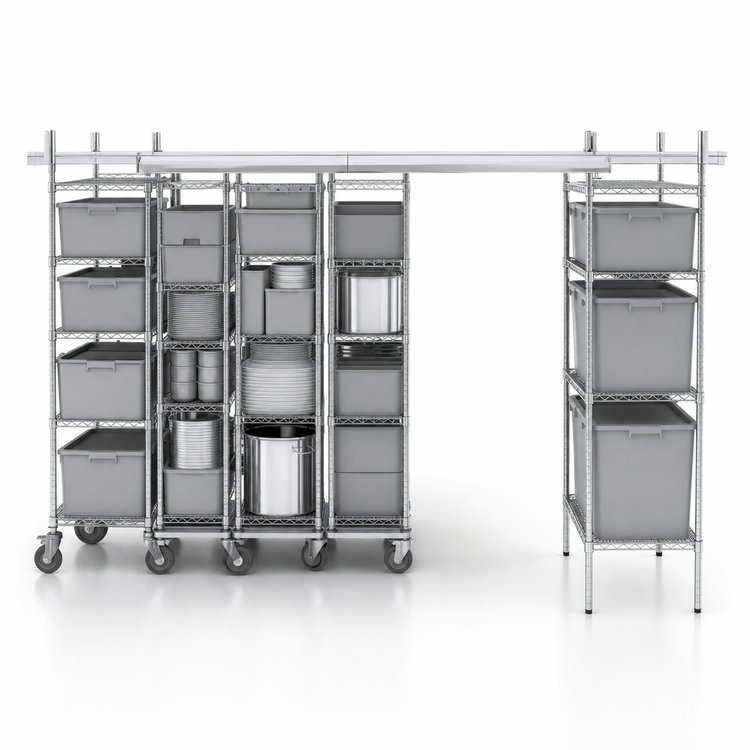 Product image #3 for Metro TOP-TRACK Super Erecta & Super Adjustable Double-Deep Top-Track Stationary End Unit Kit, 24-Inch Wide, Chrome