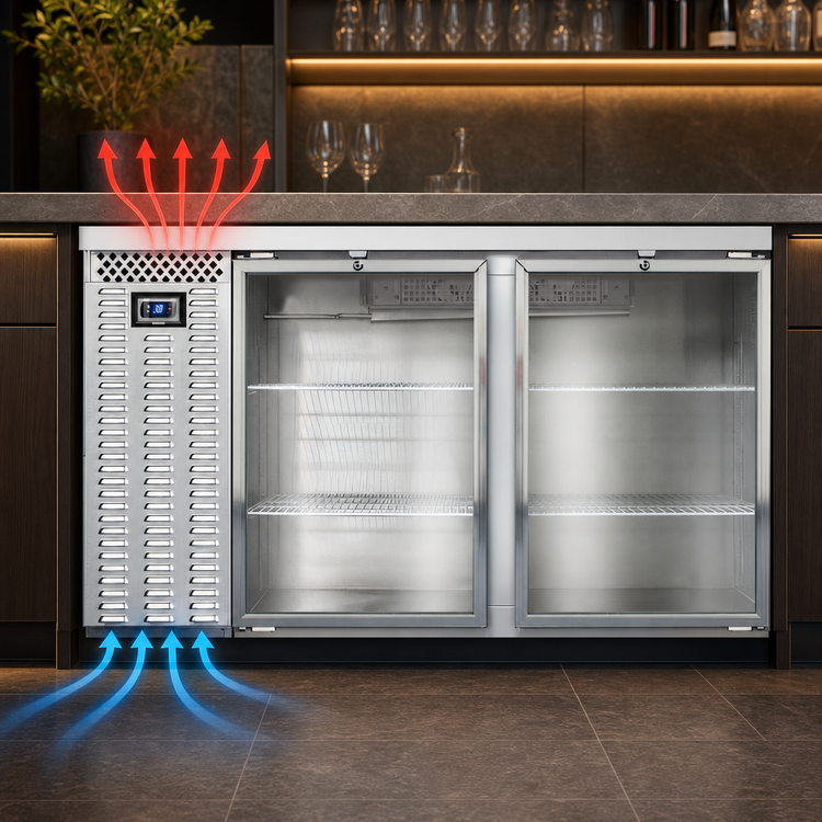 Product image #3 for Continental Refrigerator BB59SNSSGD 59" Shallow Depth Refrigerated Back Bar Cooler with Glass Doors