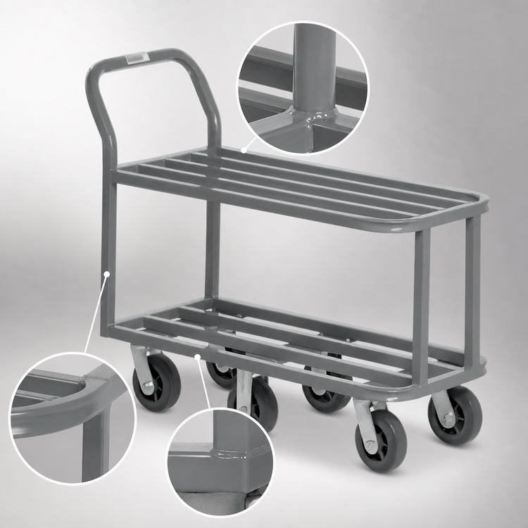 Product image #3 for Channel Heavy-Duty Tubular Steel Stocking Truck with Tubular Deck