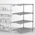 Thumbnail image #3 for Metro Super Adjustable Super Erecta 4-Shelf Chrome-Plated Wire Shelving Add-On Unit, 48W x 24D x 63H