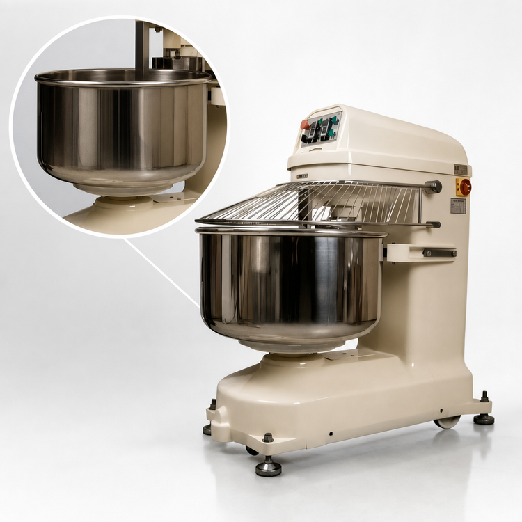 Product image #3 for BakeryXpress Floor Model Spiral Dough Mixer with 73-Qt Fixed Bowl, 88-lb Capacity