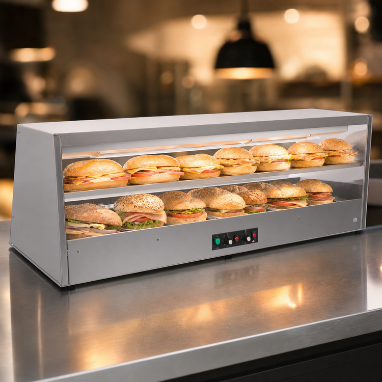 Product image #3 for 38-Inch x 24-Inch Countertop Sandwich Warmer, Slanted Back, 1 Shelf