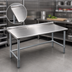 Thumbnail image #3 for Eagle Deluxe Series Stainless Steel Work Table with Galvanized Base and Rear Up-Turn, 108 x 30 Inches
