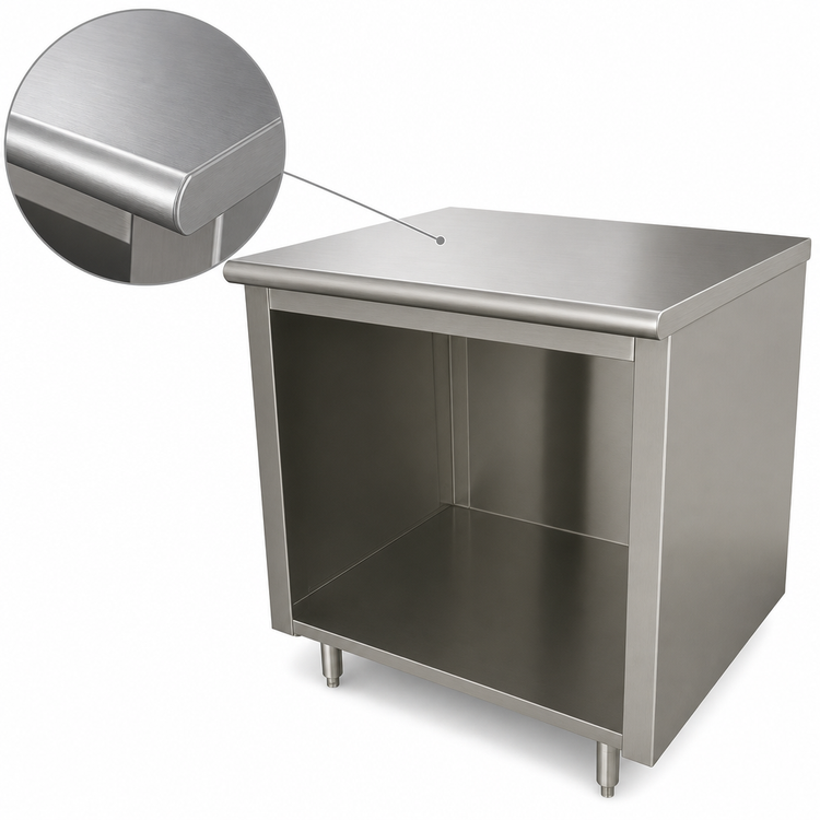 Product image #3 for Advance Tabco 120-Inch x 24-Inch Stainless Steel Work Table with Open Front Cabinet Base