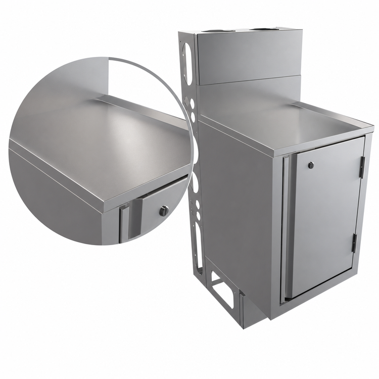 Product image #4 for BK Resources 21 x 18-Inch Top Shelf Underbar Cabinet, Flat Top, Die Wall, Stainless Steel
